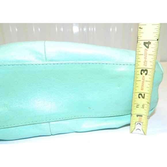 Mint Green Wilsons Leather Maxima Drawstring Handbag Dual Straps  Adj Crossbody - Picture 9 of 12